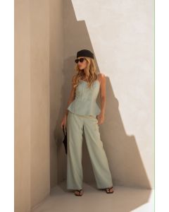 LE RIZZ - CONJUNTO BLUSA PEPLUM E CAL&Ccedil;A PANTALONA 