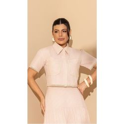 Imperio By Titanium | Camisa Listrada Rosa com Entremeio