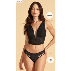 Recco | Top Com Tule Botânica Preto