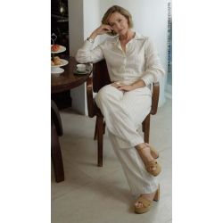 Cora Canela | Calça Gazar de Viscose Off White