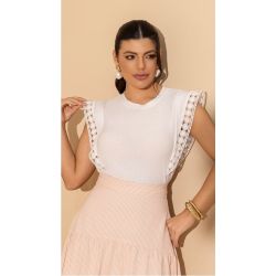 Imperio By Titanium | T-shirt de Malha com Detalhe de Renda