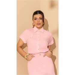 Imperio By Titanium | Camisa de Sarja Leve Tintura Rosa