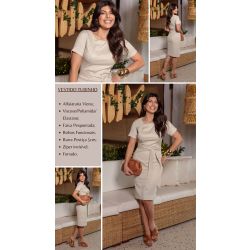 Dumene | Vestido Tubinho Pesponto Viena Quaker