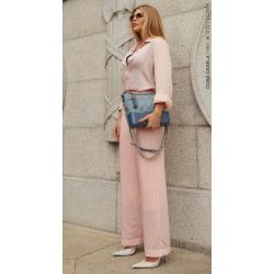 Cora Canela | Calça Gazar de Viscose Rosa