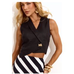 Lily Belle | Blusa em Linho Preto