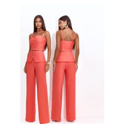 Lily Belle | Conjunto em Alfaiataria em Viscose Twill Laranja