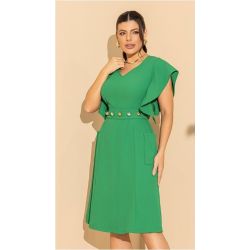 Imperio By Titanium | Vestido Semi Evasê de Alfaiataria com Cinto