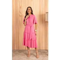 Imperio By Titanium | Vestido Tecido Plano com Babado