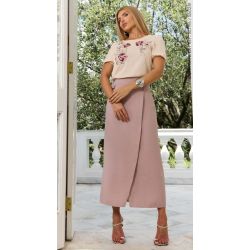 Cora Canela | Saia Viscose Dubai Blush