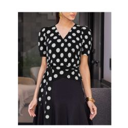 Imperio By Titanium | Blusa de Poá com Amarração Preta