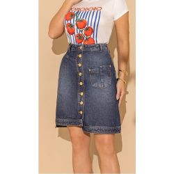 Imperio By Titanium | Saia Evasê Jeans com Bolso