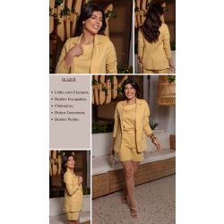 Dumene | Blazer Linho com Elastano Amarelo