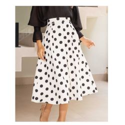 Imperio By Titanium | Saia Godê Branca Poá