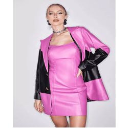 Luleg | Blazer bicolor leather fake