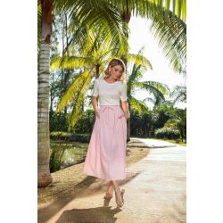 Studio Guapo | Saia em Tricoline de Algodão Rosa