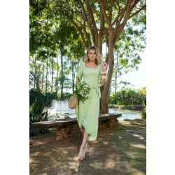 Studio Guapo | Vestido em Viscose Plana Verde Claro