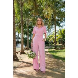 Studio Guapo | Calça em Crepe com Elastano Rosa