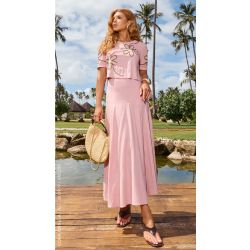 Cora Canela | Saia Slub Rosa