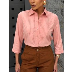 Julia Rodrigues | Camisa Manga 3/4 com detalhe
