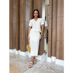 Maria Dubox | Conjunto de saia Celina off white