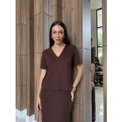 Maria Dubox | Conjunto de saia Celina marrom