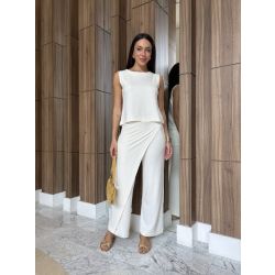 Maria Dubox | Conjunto de calça Denia off white 