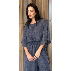 Maria Dubox | Conjunto de calça Constância marinho