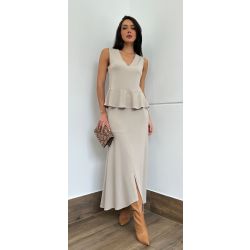 Maria Dubox | Conjunto de saia Dora bege