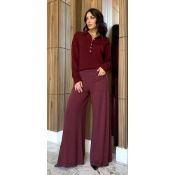 Maria Dubox | Calça Viviane vinho
