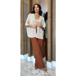 Maria Dubox | Cardigã de tricô Eunice natural