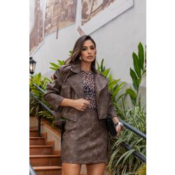 Flor da Moda | Saia Couro Stonado