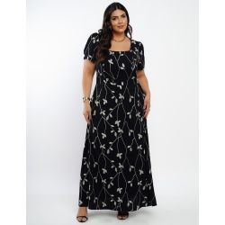 Dona Charme | Vestido Longo crepe preto