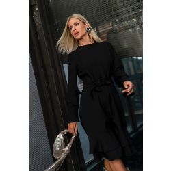 La Portt | Vestido em Viscose Sarjada Preto
