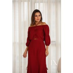 Luxo | Conjunto saia e blusa Vermelho