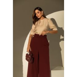 Flor da Moda | Blusa Box Recortes Viscose Acetinado