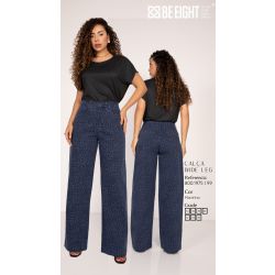 BE EIGHT | Calça Wide Leg Marinho