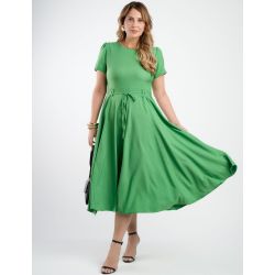 Dona Charme | Vestido Midi Twill Verde
