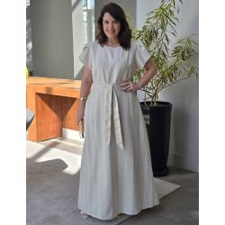 Dona Charme | Vestido Longo Limen Bege