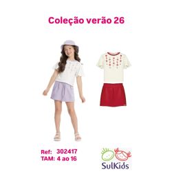 Sul Kids | Conjunto Flores Alakazoo shorts saia