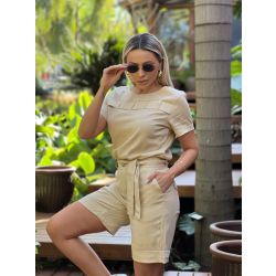 Julia Rodrigues | Shorts Tencel Barra Italiana Amber
