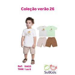 Sul Kids | Conjunto Have Fun Masculino Camiseta estampado