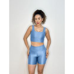 Karicia | Conjunto Shorts/ Top Fitnes Azul
