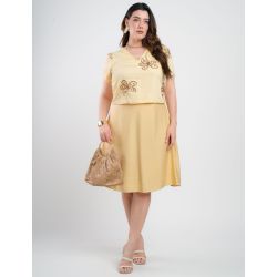 Dona Charme | Vestido Midi Crepe Encorpado