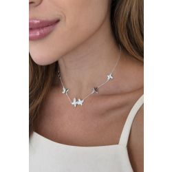 Jaqueline Bueno | Colar em Prata de Borboletas Cravejados