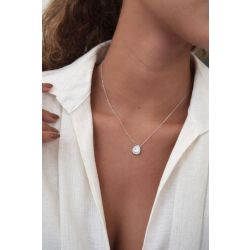 Jaqueline Bueno | Colar Prata 925 Cravejado em Gota