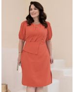 Dona Charme | Vestido Midi Pregas no Tecido
