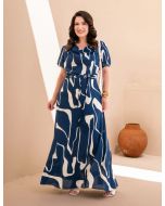 Dona Charme |Vestido  Longo Crepe Gola Boba 
