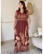 Dona Charme | Vestido Longo Tule c/ Barrado