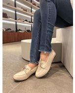 Fort Couro | Mocassim Creme com cadarço