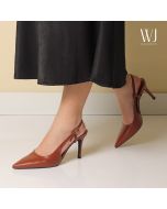 WJ Acessórios | Slingback Couro 8 cm